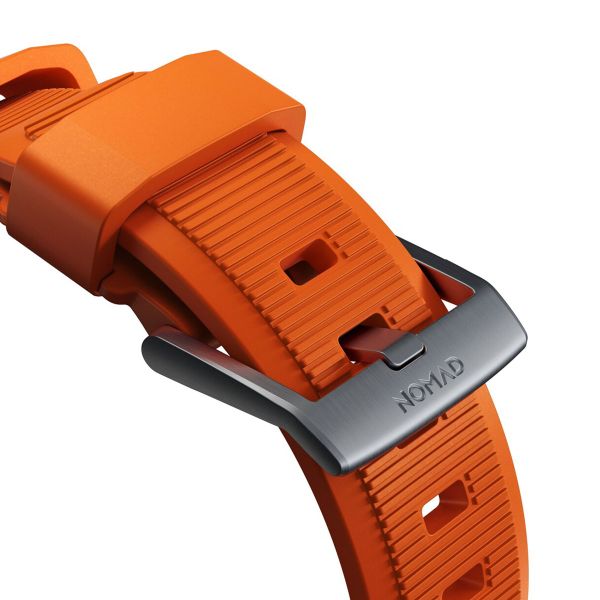Nomad Bracelet robuste FKM Apple Watch | 44/45/46/49 mm - Argent / Orange