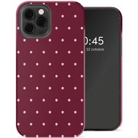 Selencia Coque arrière Vivid Apple iPhone 12 (Pro) - Happy Dots Burgundy