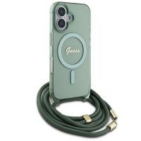 Guess Coque MagSafe IML avec crossbody cord Apple iPhone 16 - Vert