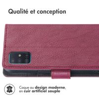 imoshion Étui de télephone portefeuille de luxe Samsung Galaxy A51 - Bordeaux