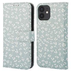imoshion Étui de télephone portefeuille Design Apple iPhone 12 (Pro) - Smoke Green Flowers