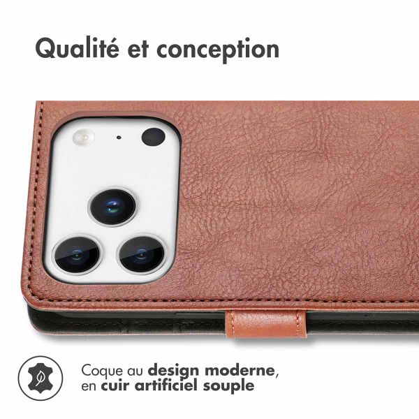 imoshion Étui de télephone portefeuille de luxe Apple iPhone 17 Pro Max - Marron