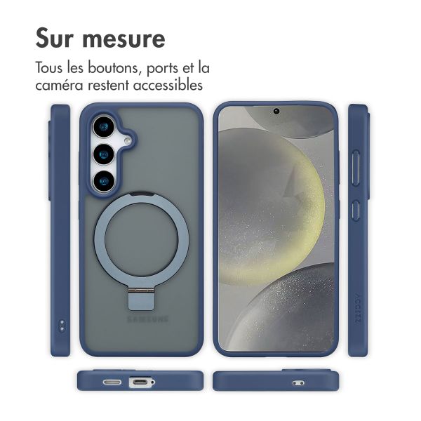 Accezz Coque Ring Stand avec MagSafe Samsung Galaxy S24 - Bleu