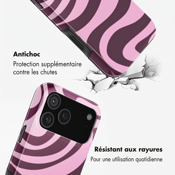 Selencia Coque arrière Vivid Apple iPhone 18 Pro - Wavy Swirl Pink Plum