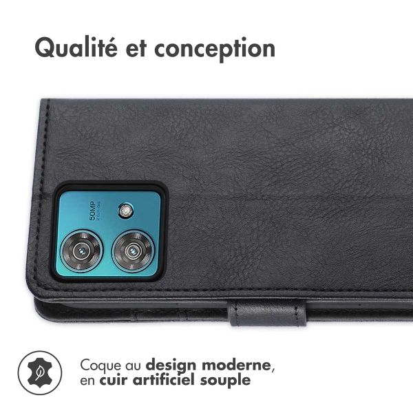 imoshion Étui de télephone portefeuille de luxe Motorola Moto G84 - Noir