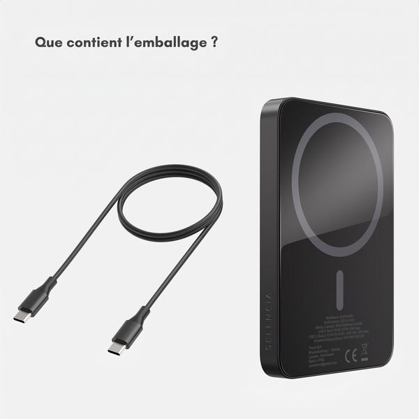 Selencia Powerbank Vivid 5 000 mAh - MagSafe et Qi - Black / Silk Spirit