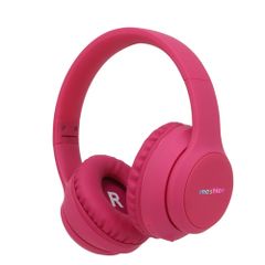 imoshion Casque sans fil pour enfants LED Light - Limiteur de décibels - Avec câble AUX - Hot Pink