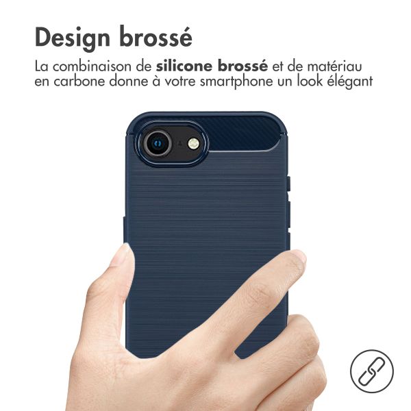 imoshion Coque Brushed Apple iPhone 17e / 16e - Bleu foncé