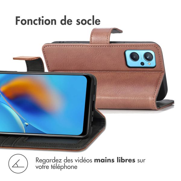 imoshion Étui de télephone portefeuille de luxe Oppo A76 (4G) - Marron