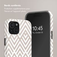 Selencia Coque arrière Vivid avec MagSafe Apple iPhone 15 - Beige Zigzag