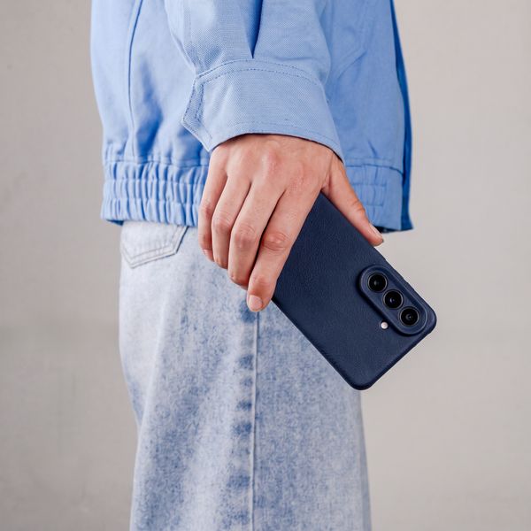 imoshion Coque arrière Texture Samsung Galaxy S25 - Bleu foncé