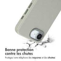 Accezz Coque arrière en cuir avec MagSafe Apple iPhone 17e / 16e - Light Grey