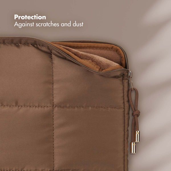 Selencia Pochette ordinateur Puffy 13-14 pouces - Mocha Brown