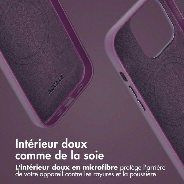 Accezz Étui de télephone portefeuille en cuir 2-en-1 avec MagSafe Apple iPhone 14 Pro - Heath Purple