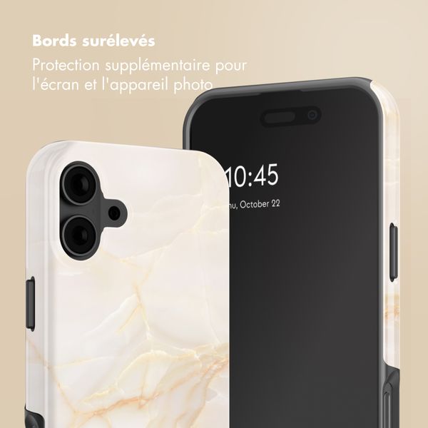 Selencia Coque arrière Vivid Apple iPhone 16 - Golden Beige Marble