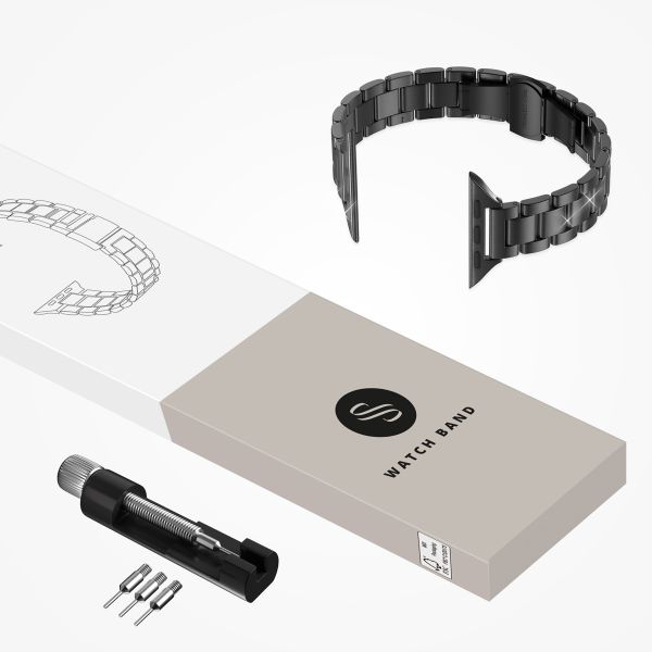 Selencia Bracelet à maillons fin en acier Apple Watch | 38/40/41/42 mm - Noir