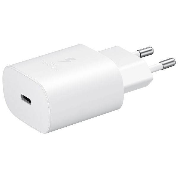 Samsung Câble USB-C vers USB-C d'origine - 1,8 mètre - 25 watts + adaptateur de recharge rapide USB-C d'origine - 25 watts - Blanc