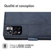 imoshion Étui de télephone portefeuille de luxe Xiaomi Redmi Note 11 Pro - Bleu foncé