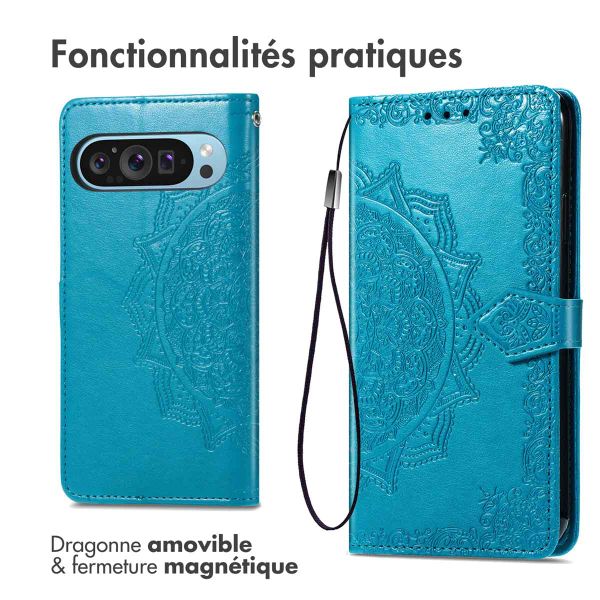imoshion Etui de télephone Mandala Google Pixel 9 / 9 Pro - Turquoise