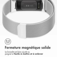 imoshion Bracelet magnétique milanais Fitbit Charge 5 - Taille S - Argent