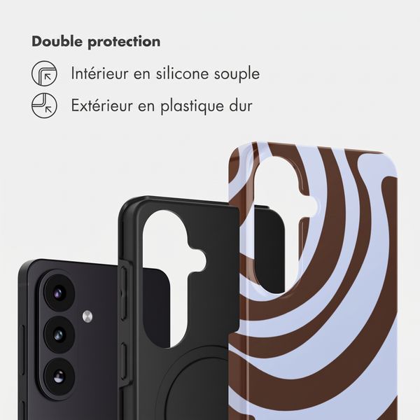 Selencia Coque arrière Vivid avec MagSafe Samsung Galaxy S26 FE - Dream Swirl Chocolate