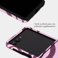 Selencia Coque arrière Vivid avec MagSafe Samsung Galaxy Z Flip 8 - Wavy Swirl Pink Plum