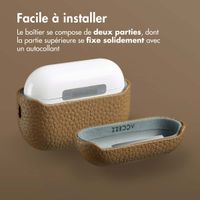 Accezz Coque en cuir véritable  Apple AirPods Pro 2 - Taupe