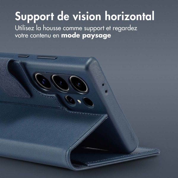 Accezz Étui de télephone portefeuille en cuir 2-en-1 avec MagSafe Samsung Galaxy S24 Ultra - Nightfall Blue