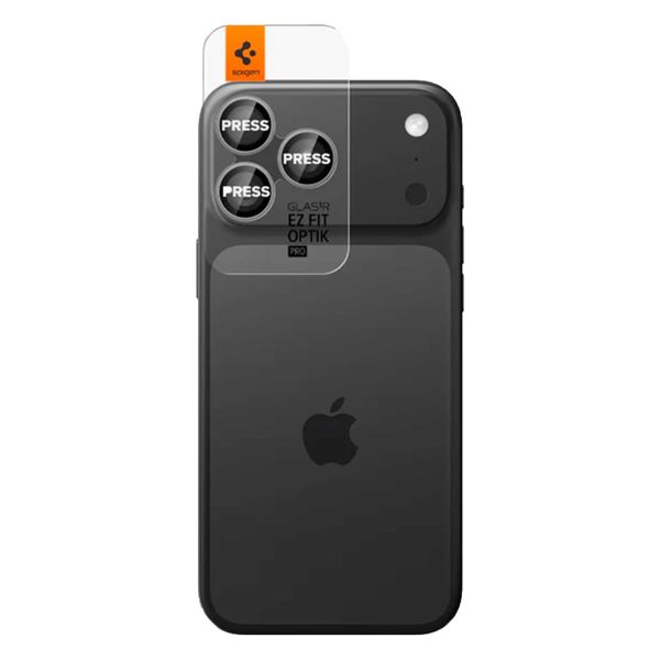 Spigen Optik Pro EZ Fit Lens Protector - Protection d'objectif de caméra (lot de 2) Apple iPhone 17 Pro (Max) / 16 Pro (Max) / 15 Pro (Max) / 14 Pro (Max) - Gris
