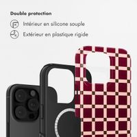 Selencia Coque arrière Vivid avec MagSafe Apple iPhone 16 Pro - Check This Burgundy