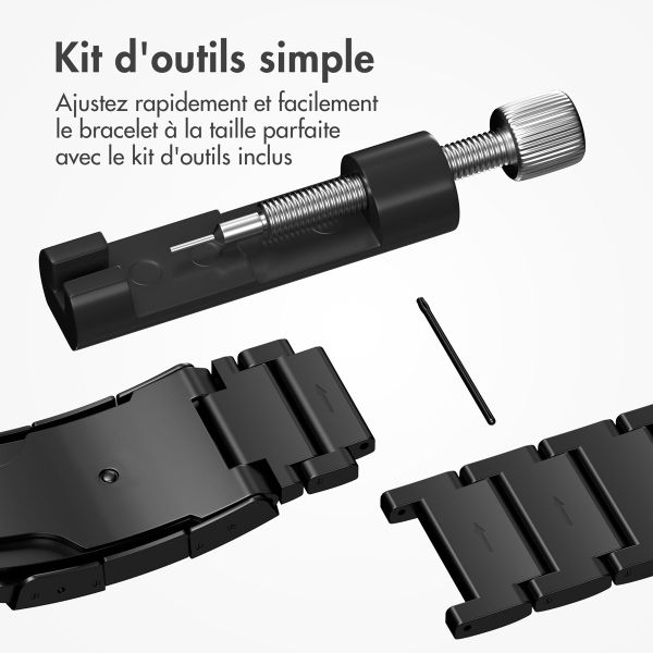Accezz Bracelet en acier Titane mat Apple Watch | 38/40/41/42 mm - Noir