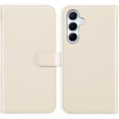 Selencia Étui portefeuille en cuir véritable Samsung Galaxy A55 - Greige