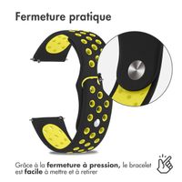 imoshion Bracelet sport en silicone  - Connexion universelle 18 mm - Black & Yellow