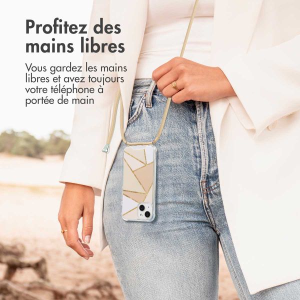 imoshion Coque Design avec cordon Apple iPhone 13 - Beige Graphic