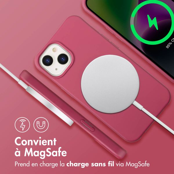 imoshion Coque arrière Color avec cordon amovible et MagSafe Apple iPhone 14 - Raspberry