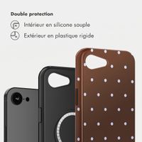 Selencia Coque arrière Vivid avec MagSafe Apple iPhone 17e / 16e - Happy Dots Chocolate