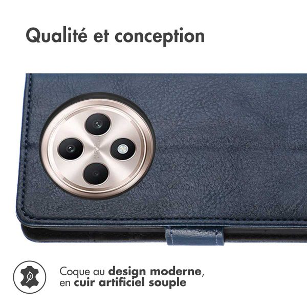 imoshion Étui de télephone portefeuille de luxe Oppo Reno 12F 5G - Bleu foncé