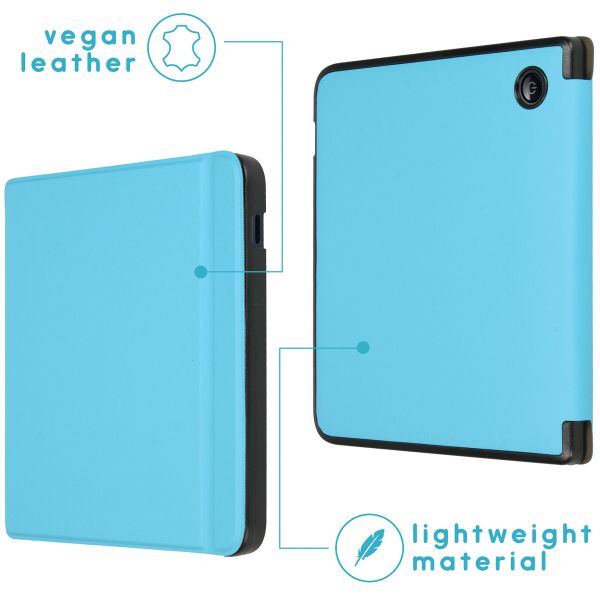 imoshion Étui de liseuse portefeuille Slim Hard Kobo Libra 2 / Tolino Vision 6 - Bleu clair