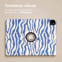 imoshion Coque Design rotatif à 360° Apple iPad Pro 12.9 (2018/2020/2021/2022) - White Blue Stripes