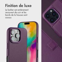 Accezz Étui de télephone portefeuille en cuir 2-en-1 avec MagSafe Apple iPhone 16 Pro - Heath Purple
