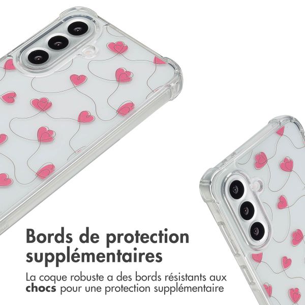 imoshion Coque Design avec cordon Samsung Galaxy A56 - Dusty Rose Connected Hearts