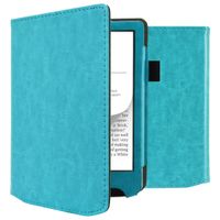 imoshion Étui de liseuse portefeuille en cuir végan Pocketbook Verse / Verse Pro / Verse Pro Color / Vivlio Light / Light HD - Bleu clair