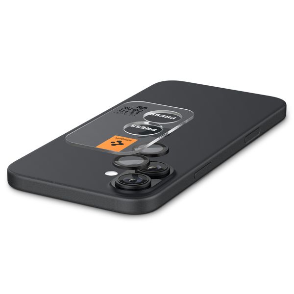Spigen Optik Pro EZ Fit Lens Protector - Protection d'objectif de caméra (lot de 2) Apple iPhone 17 / 16 / 16 Plus - Black