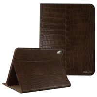 Selencia Coque Croco Apple iPad 11 (2025) 11 pouces A16 / iPad 10 (2022) 10.9 pouces - Choco Brown