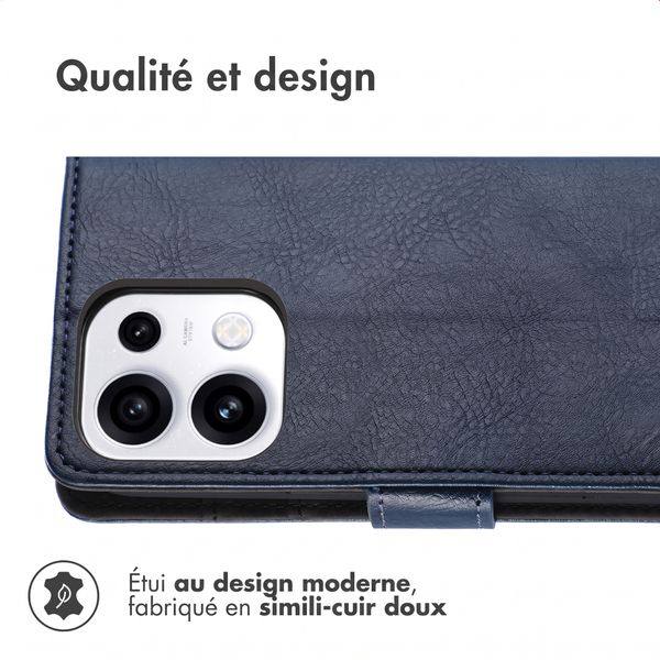 imoshion Étui de télephone portefeuille de luxe Oppo Reno 16 F - Bleu foncé