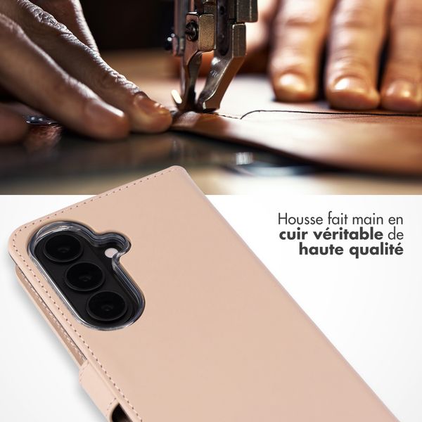 Selencia Étui portefeuille en cuir véritable Samsung Galaxy S26 Plus - Dusty Pink