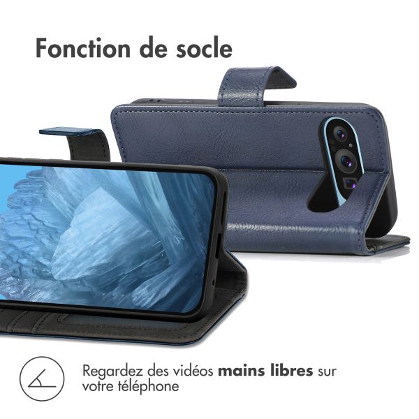 imoshion Étui de télephone portefeuille de luxe Google Pixel 9 Pro XL - Bleu foncé