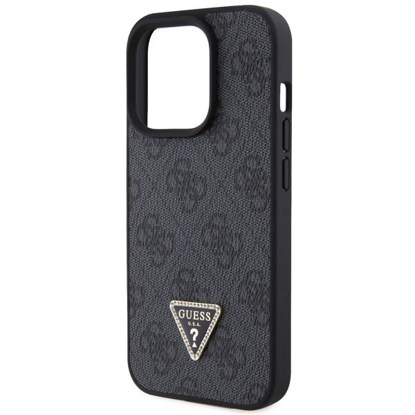 Guess Coque 4G Logo Triangle Strass Apple iPhone 15 Pro - Noir