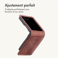 imoshion Étui de télephone portefeuille Luxe Samsung Galaxy Z Flip 8 - Marron foncé