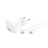 Belkin Chargeur USB-C compact BoostCharge 30W avec câble USB-C vers Lightning - 1 mètre - Blanc